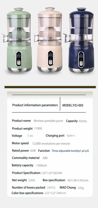 Portable 600ml Citrus Juice Extractor